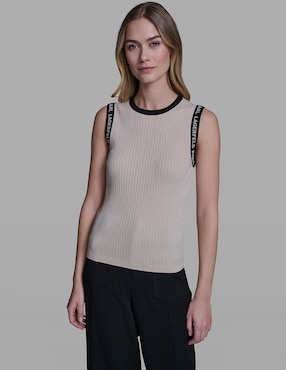 Top Karl Lagerfeld Paris cuello redondo