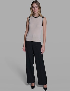 Top Karl Lagerfeld Paris cuello redondo