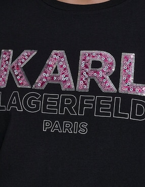 Playera manga corta Karl Lagerfeld Paris cuello redondo para mujer