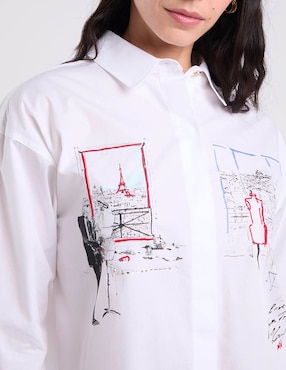 Blusa Karl Lagerfeld Paris manga larga para mujer