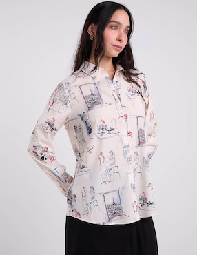 Blusa Karl Lagerfeld Paris manga larga para mujer