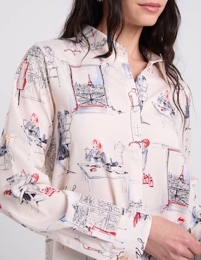 Blusa Karl Lagerfeld Paris manga larga para mujer