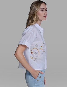 Blusa Karl Lagerfeld Paris manga corta para mujer
