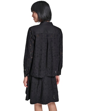 Blusa camisera Karl Lagerfeld Paris manga larga para mujer