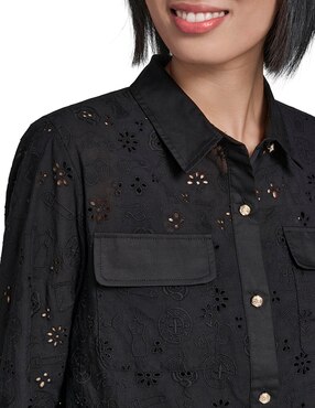 Blusa camisera Karl Lagerfeld Paris manga larga para mujer