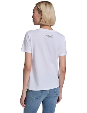 Playera manga corta Karl Lagerfeld Paris cuello redondo para mujer
