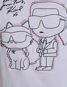 Playera manga corta Karl Lagerfeld Paris cuello redondo para mujer