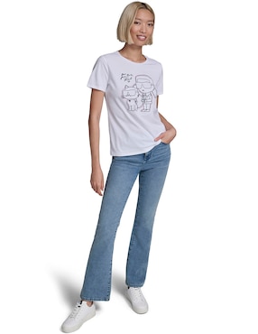 Playera manga corta Karl Lagerfeld Paris cuello redondo para mujer