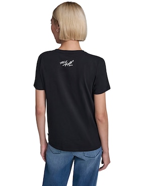 Playera manga corta Karl Lagerfeld Paris cuello redondo para mujer