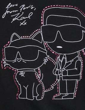 Playera manga corta Karl Lagerfeld Paris cuello redondo para mujer