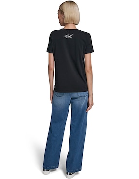 Playera manga corta Karl Lagerfeld Paris cuello redondo para mujer