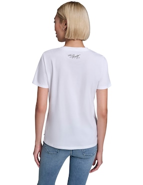 Playera manga corta Karl Lagerfeld Paris cuello redondo para mujer