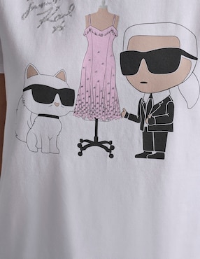 Playera manga corta Karl Lagerfeld Paris cuello redondo para mujer