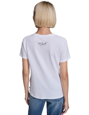 Playera manga corta Karl Lagerfeld Paris cuello redondo para mujer