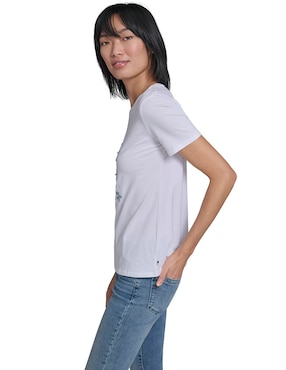 Playera manga corta Karl Lagerfeld Paris cuello redondo para mujer