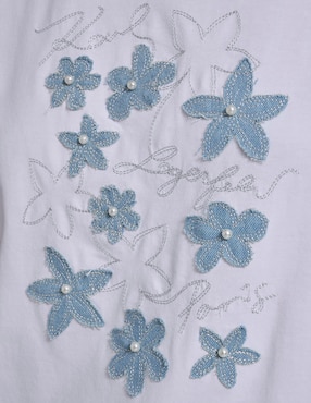 Playera manga corta Karl Lagerfeld Paris cuello redondo para mujer