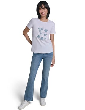 Playera manga corta Karl Lagerfeld Paris cuello redondo para mujer