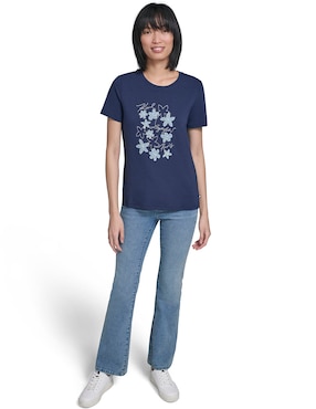 Playera manga corta Karl Lagerfeld Paris cuello redondo para mujer