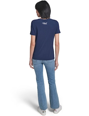 Playera manga corta Karl Lagerfeld Paris cuello redondo para mujer