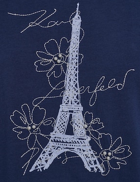Playera manga corta Karl Lagerfeld Paris cuello redondo para mujer