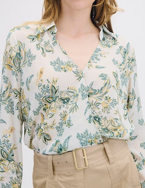 Blusa envolvente Julio Isola manga larga para mujer