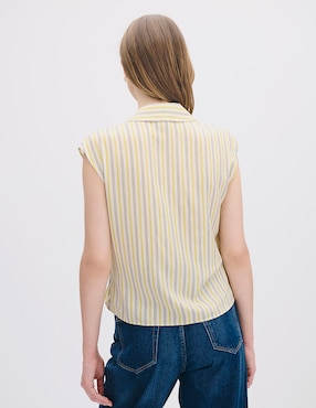 Blusa envolvente sin manga Julio para mujer