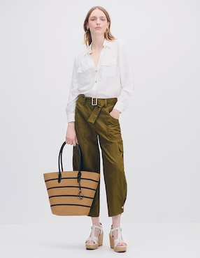Blusa camisera Julio Isola manga larga para mujer