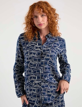 Blusa camisera Tommy Hilfiger manga larga para mujer