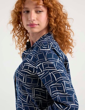 Blusa camisera Tommy Hilfiger manga larga para mujer