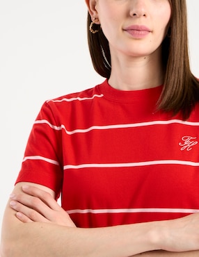 Playera manga corta Tommy Hilfiger cuello redondo para mujer