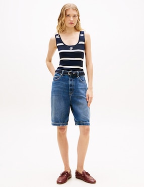 Playera sin manga Tommy Hilfiger cuello redondo para mujer