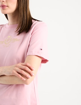 Playera manga corta Tommy Hilfiger cuello redondo para mujer
