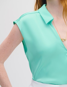 Blusa envolvente Julio sin manga para mujer