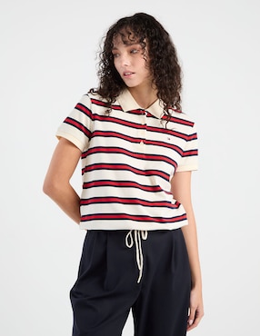 Playera tipo polo Tommy para mujer