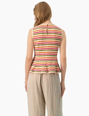 Blusa peplum Ivonne sin manga para mujer