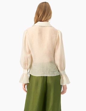 Blusa camisera Ivonne manga larga para mujer