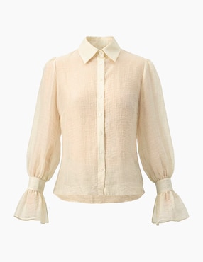 Blusa camisera Ivonne manga larga para mujer