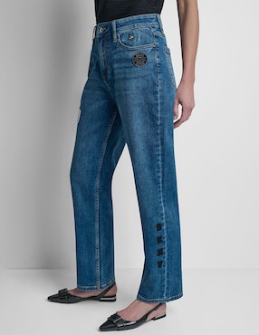 Jeans straight cintura baja Dkny para mujer