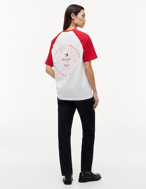 Playera manga corta Tommy Hilfiger Cadillac F1 cuello redondo para mujer