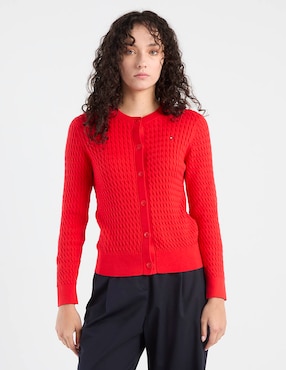 Suéter Tommy Hilfiger cuello con botón para mujer