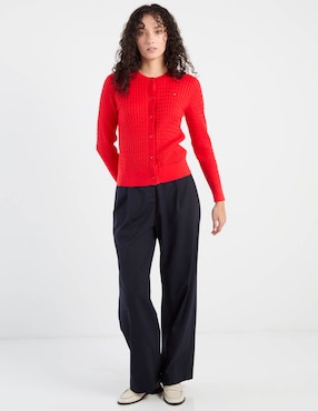 Suéter Tommy Hilfiger cuello con botón para mujer