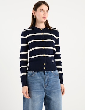 Suéter Tommy Hilfiger cuello con botón para mujer