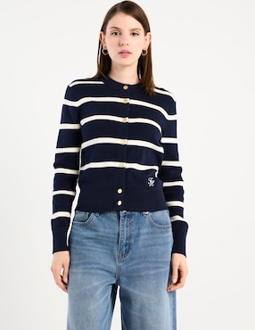 Suéter Tommy Hilfiger cuello con botón para mujer