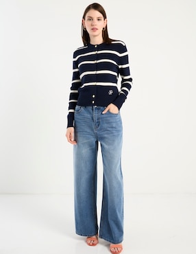 Suéter Tommy Hilfiger cuello con botón para mujer