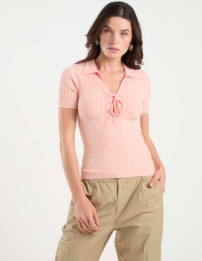 Suéter Guess cuello camisero para mujer