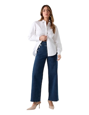 Jeans acampanado wide leg Guess para mujer