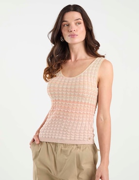 Top Guess cuello redondo tirante ancho