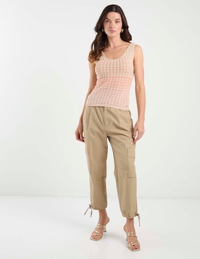 Top Guess cuello redondo tirante ancho
