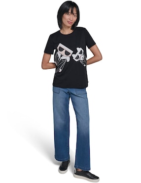 Playera manga corta Karl lagerfeld Paris cuello redondo para mujer