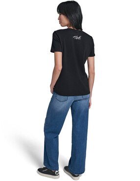 Playera manga corta Karl lagerfeld Paris cuello redondo para mujer